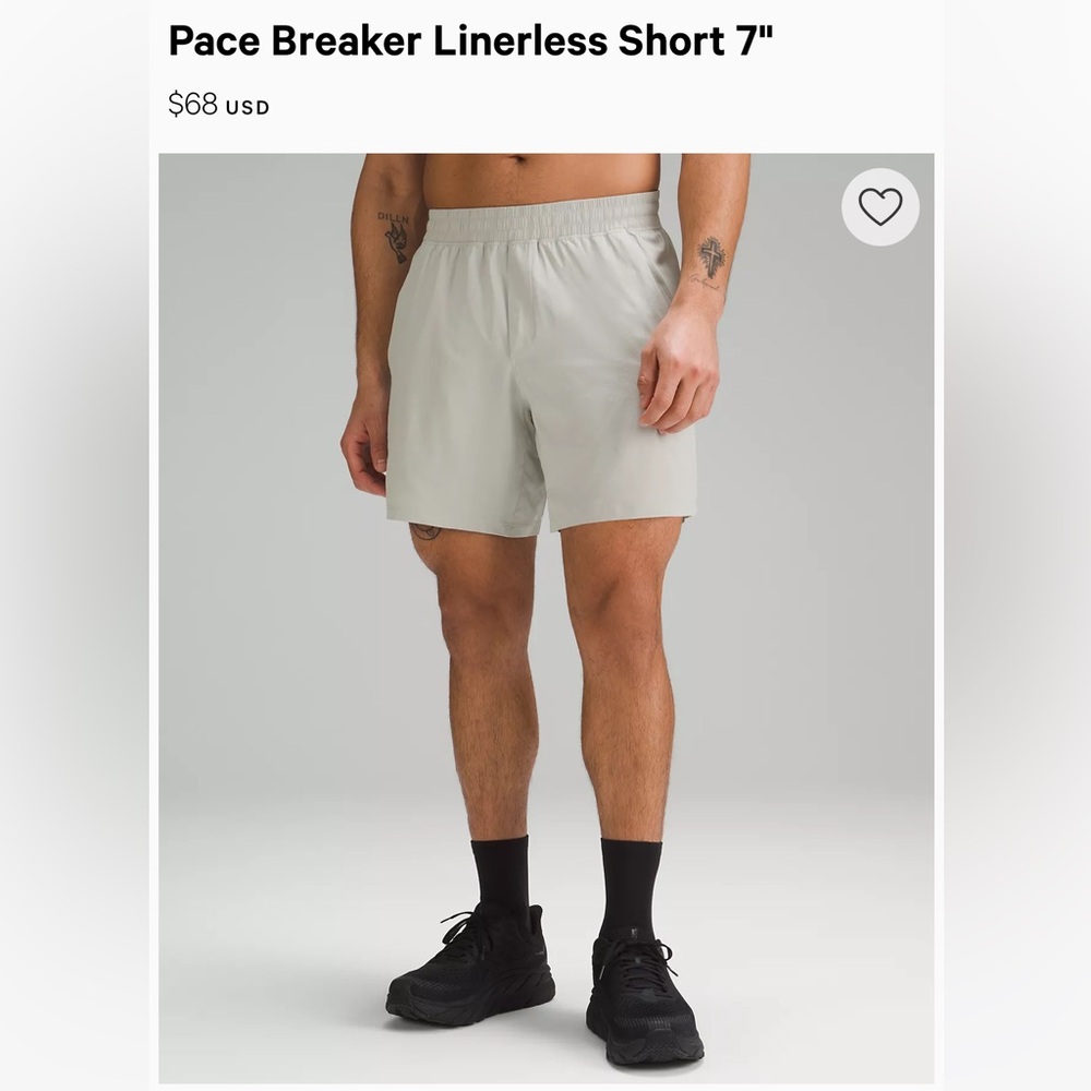 Lululemon Men’s Liner-less Pacebreaker Short